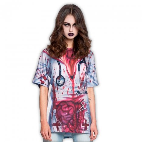 Camiseta Mujer Enfermera Zombie